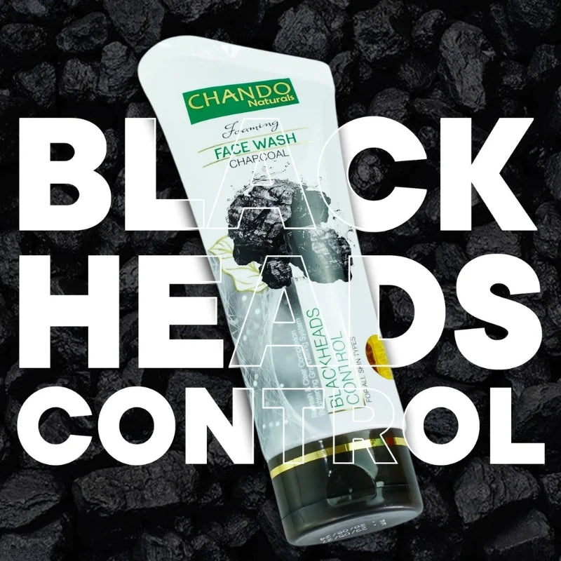 Face Wash | Chando Naturals Charcoal Blackheads Control Face Wash 100ml Daily Cleanser for Oily and Combination Skin