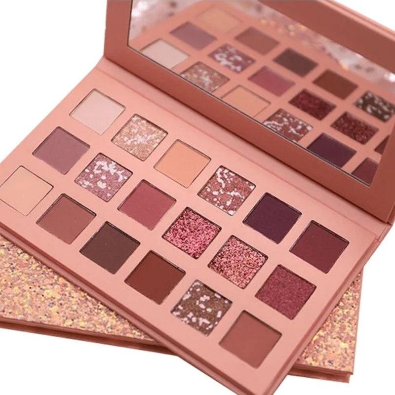 18 Colors Nude Eyeshadow Palette | Matte & Shimmer Pigmented Shades, Long-Lasting
