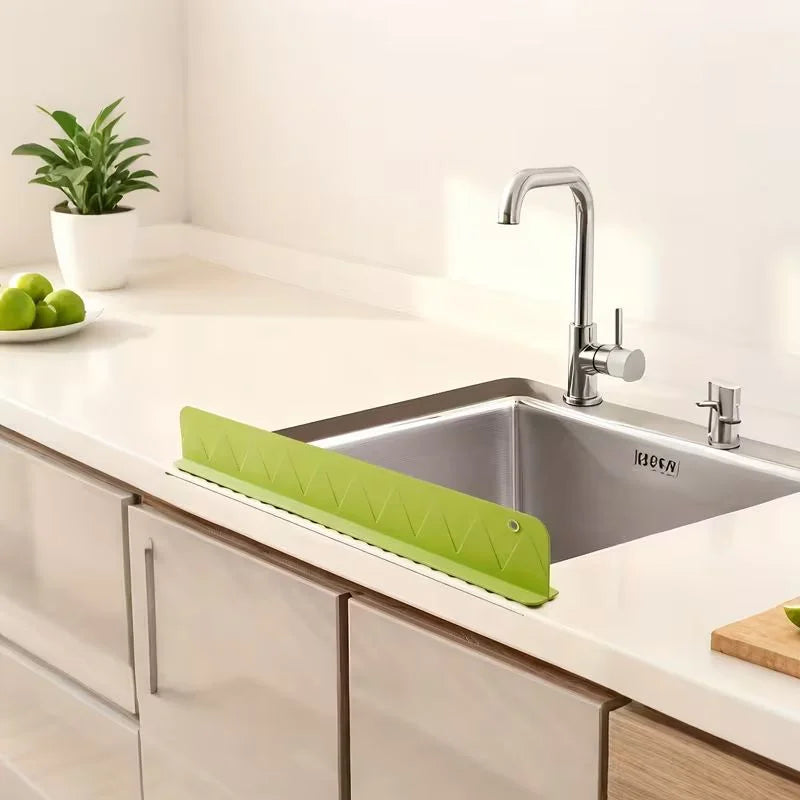 Large Size Silicone Sink Splash Guard Set |  Non-Slip Water Barrier with Strong Suction Cups for Kitchen & Bathroom Use
