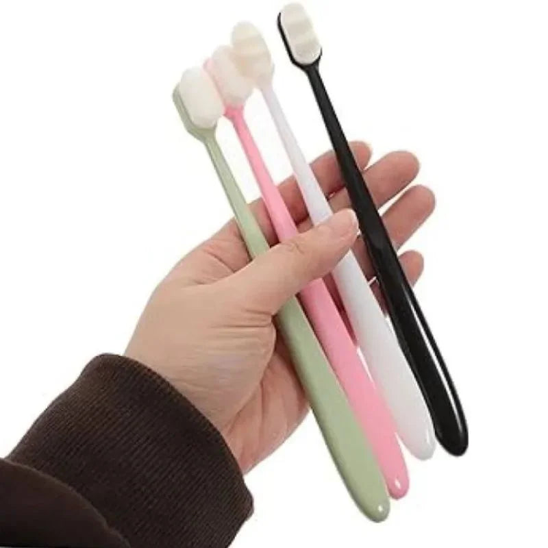 Nano Toothbrush with Travel Case | Ultra Soft Micro-Nano Bristles | For Sensitive Gums, Adults & Kids | Black
