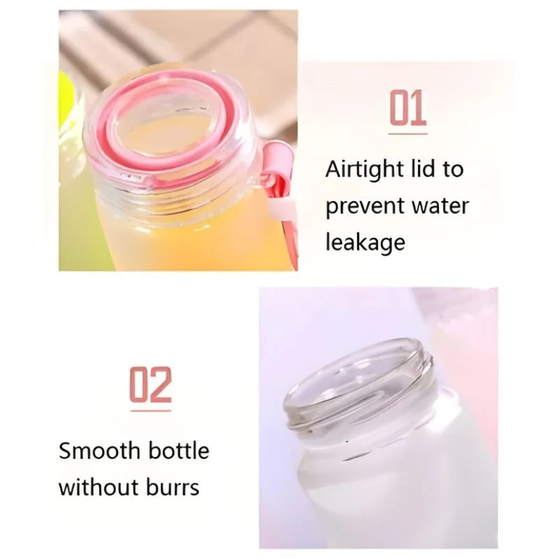 Green Frosted Glass Water Bottle  |  Leak-Proof Insulated Bottle with Hello Master Decal Logo | 400ml