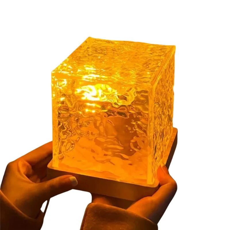 16 Colors Crystal Cube Ambient Light | RGB Water Ripple Lamp Projector with Remote Control | Dynamic Underwater Effect Mood Light for Bedroom, Living Room & Home Decor