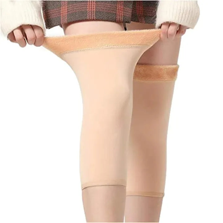 Unisex Wool Knee Warmers Pair |  Warm Elastic Fit, Plain design | Winter Wear for Men & Women | Random Colors