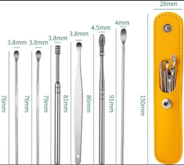 6-Piece Ear Wax Cleaning Kit |  Portable & Easy to Use