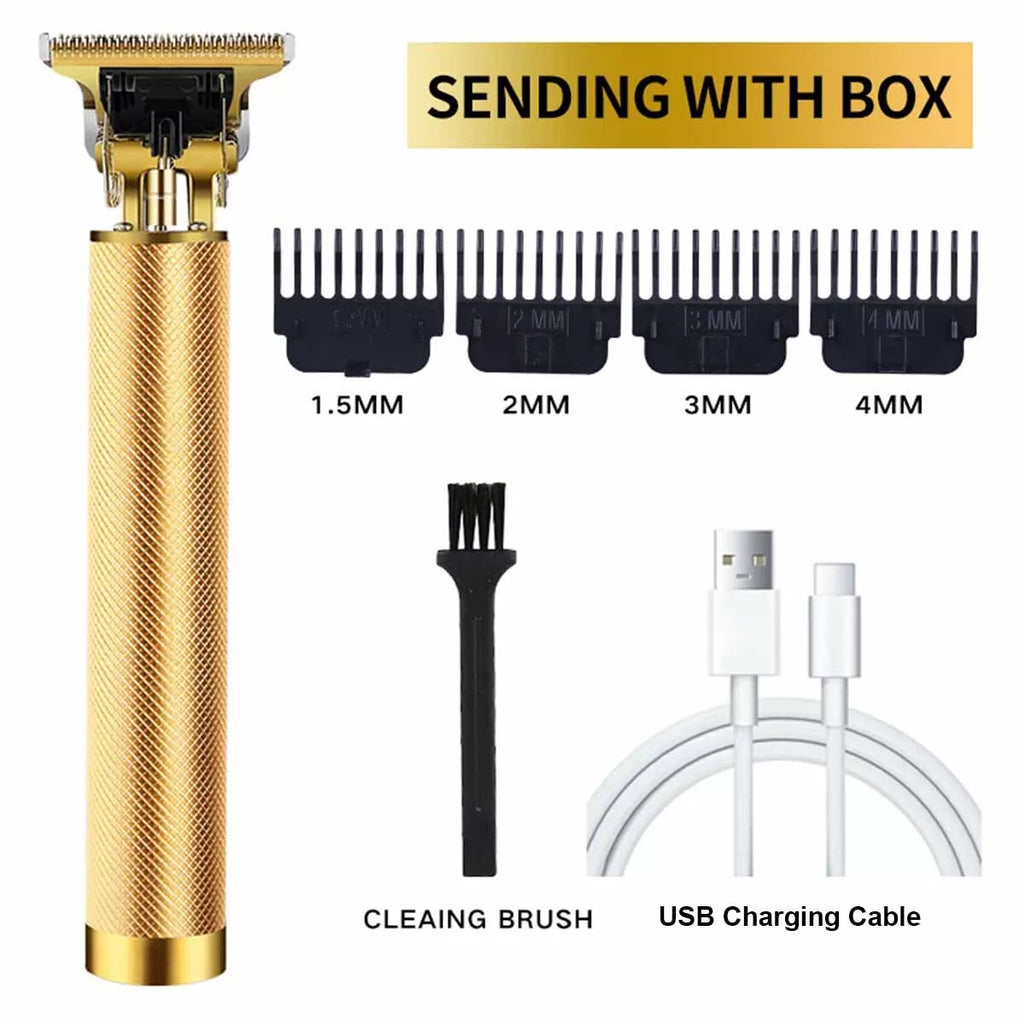 Professional T9 Hair & Beard Trimmer | Semi-Metal Body | Rechargeable Cordless Precision Clipper