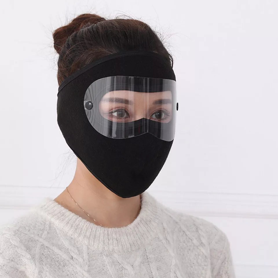 Windproof Winter Full Face Mask | Anti-Dust & Anti-Fog Goggles | Thermal Polar Fleece Protection for Outdoor Sports