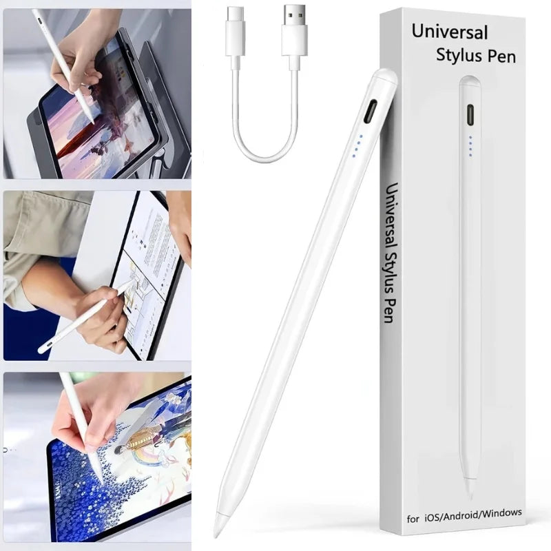 Universal Rechargeable Stylus Pen for Touchscreen Devices | Magnetic Stylus with High-Precision Tip | USB Type-C Charging | Compatible with iPad, Android & Tablets